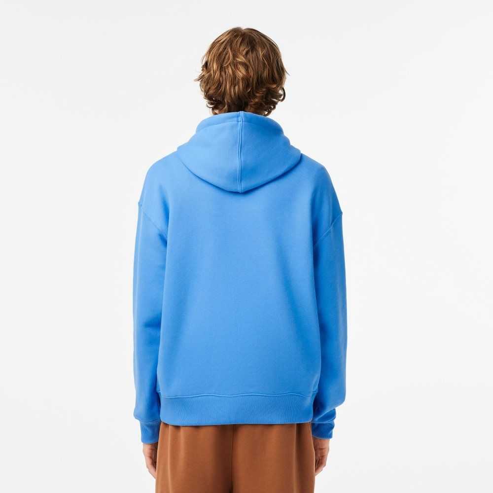 Lacoste Loose Fit Hooded Organic Bomull Blå | RDCPZ-7891