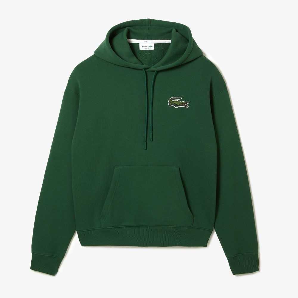 Lacoste Loose Fit Hooded Organic Bomull Gröna | XVYNM-4501