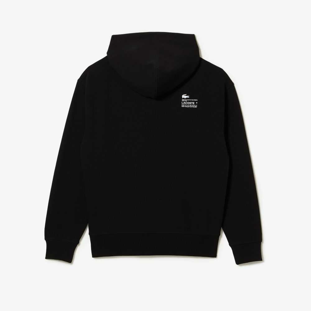 Lacoste Loose Fit Hooded Svarta | QTAXG-3547