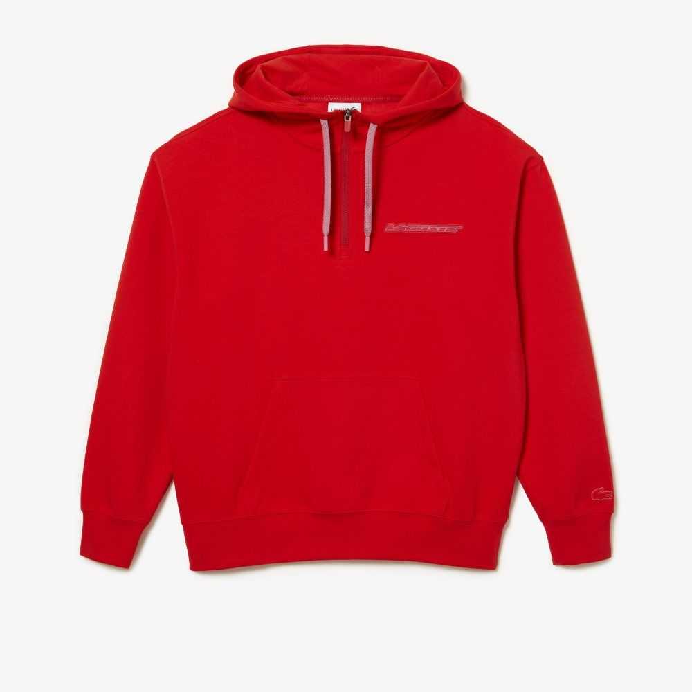 Lacoste Loose Fit Hoodie Röda | CJIVM-2176