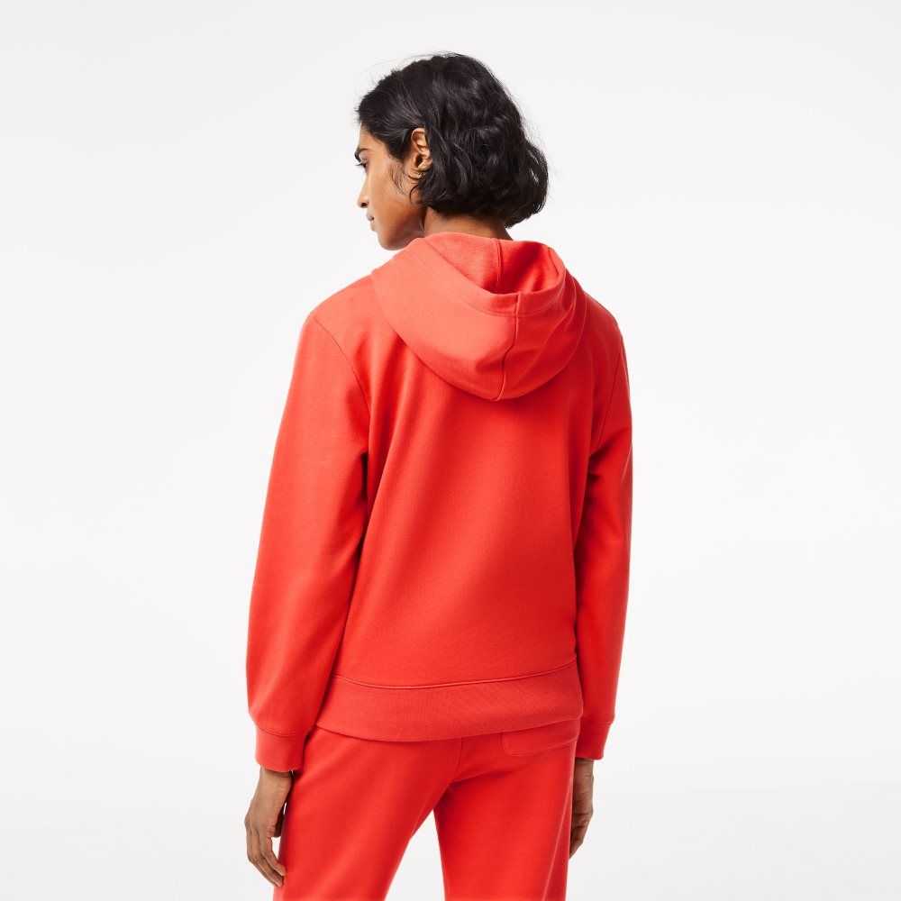 Lacoste Loose Fit Hoodie with Contrast Branding Orange | UVNFL-1468