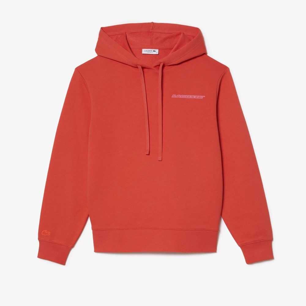 Lacoste Loose Fit Hoodie with Contrast Branding Orange | UVNFL-1468