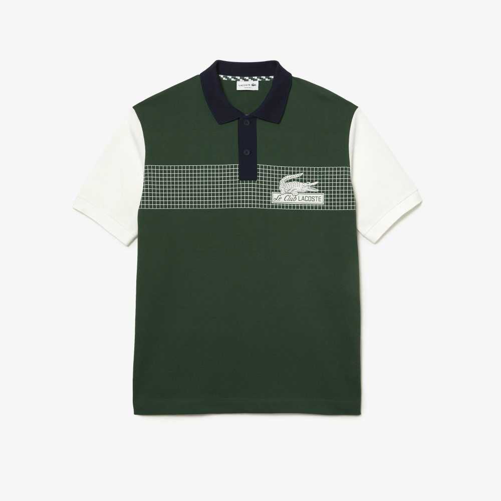 Lacoste Loose Fit Organic Bomull Gröna Vita Marinblå Blå | CFXKE-1065