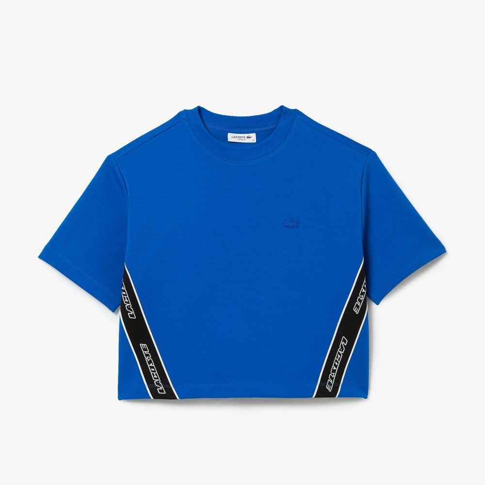 Lacoste Loose Fit Printed Bands T-Shirt Blå | NSYJH-1375