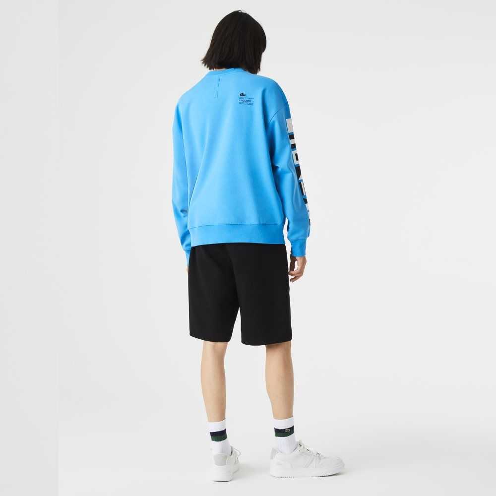 Lacoste Loose Fit Reflective Print Blå | RPVOB-8301