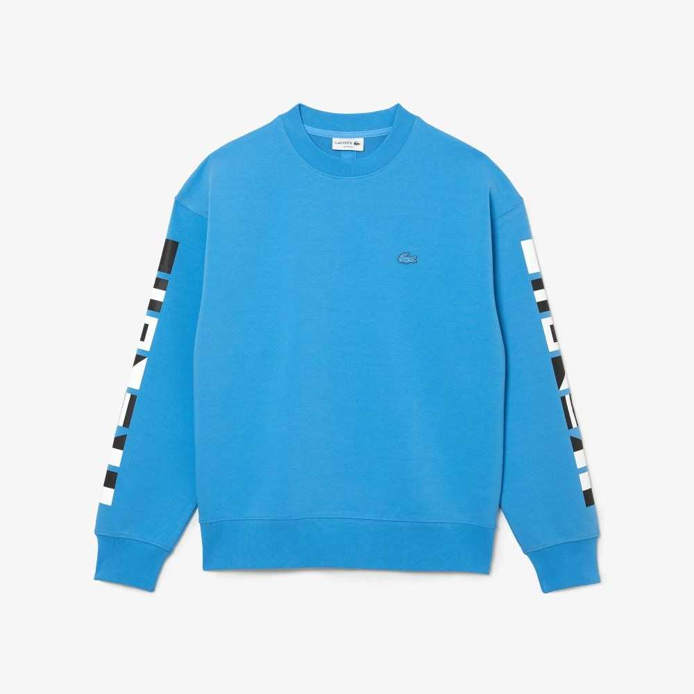 Lacoste Loose Fit Reflective Print Blå | RPVOB-8301