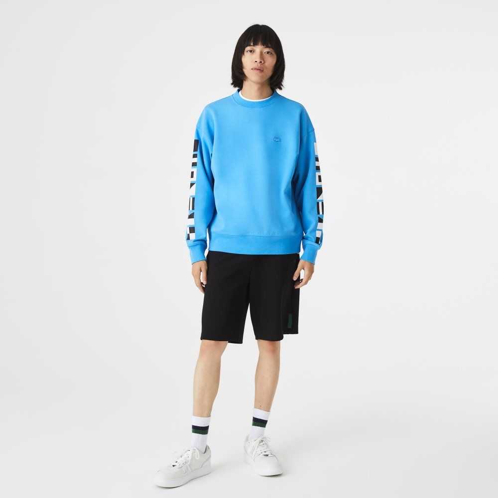 Lacoste Loose Fit Reflective Print Blå | RPVOB-8301