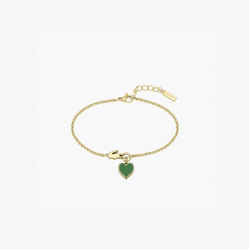 Lacoste Love My Croc Bracelet Guld Gröna | GMVSK-0415