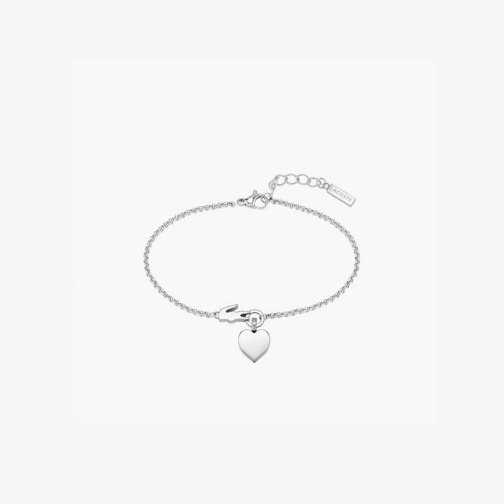 Lacoste Love My Croc Bracelet Silver | YJOMR-7915