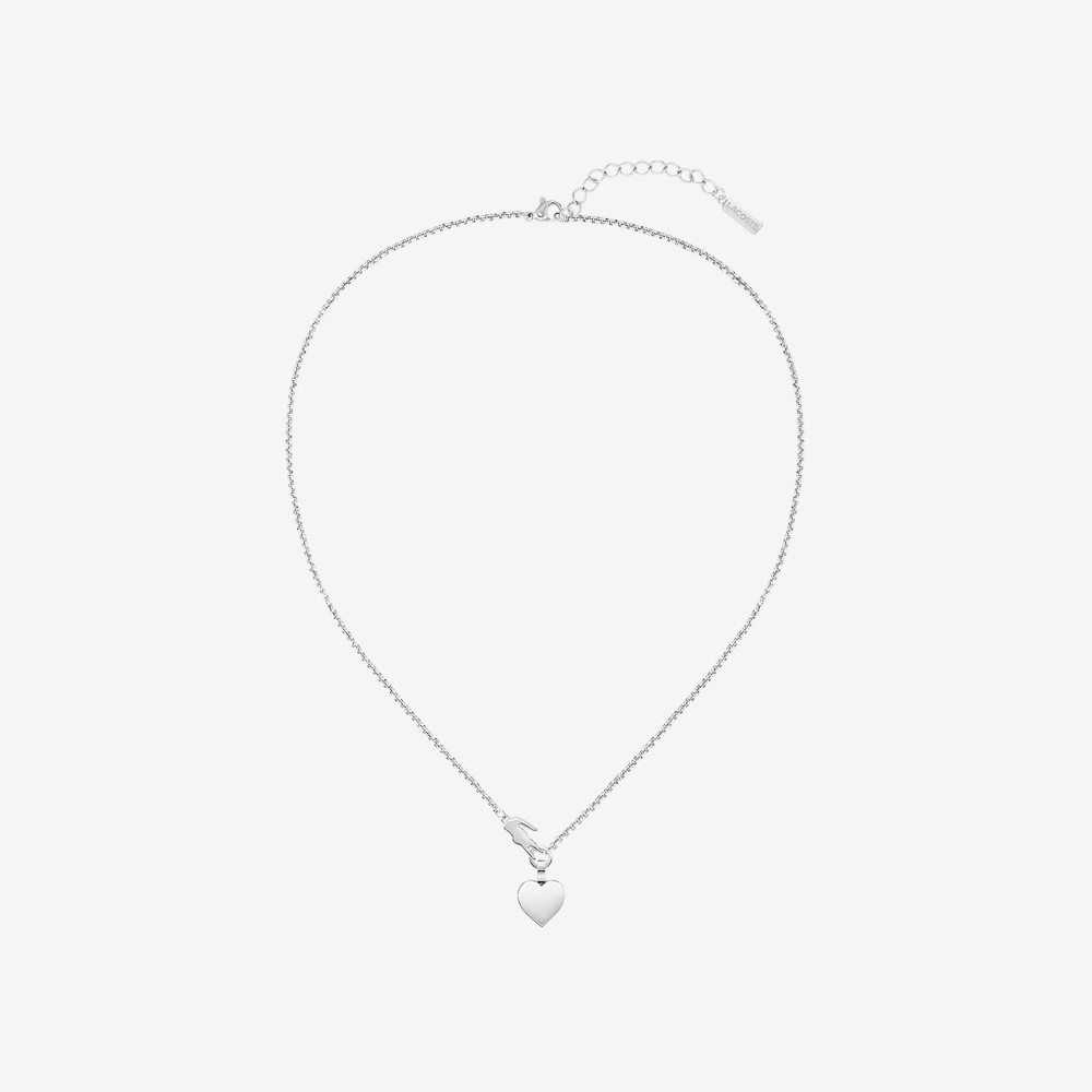 Lacoste Love My Croc Necklace Silver | PEGWJ-4631