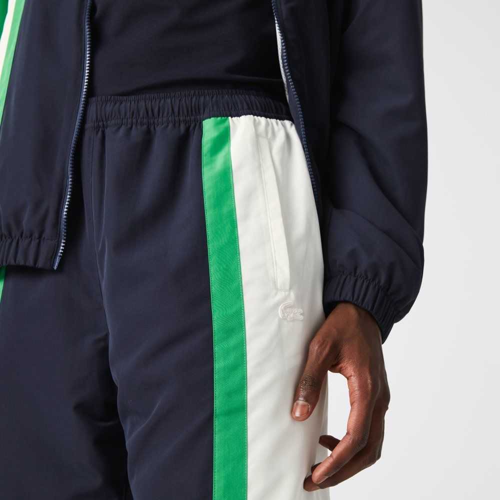 Lacoste Lätta Vatten-Repellent Color-Block Marinblå Blå Vita Gröna | LGQIN-9380