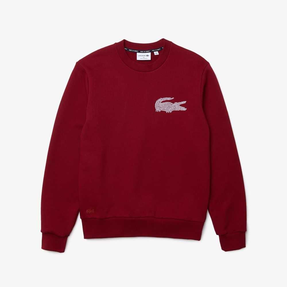 Lacoste Made In France Organic Bomull Fleece Vinröda | PANMQ-2435