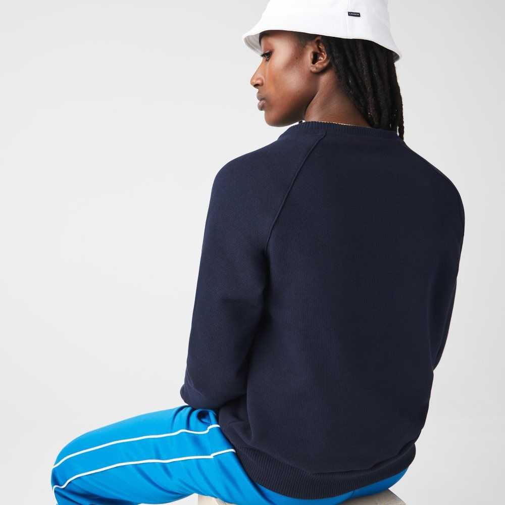 Lacoste Made in France Colorblock Organic Bomull Marinblå Blå Vita Röda | JNKXS-3271