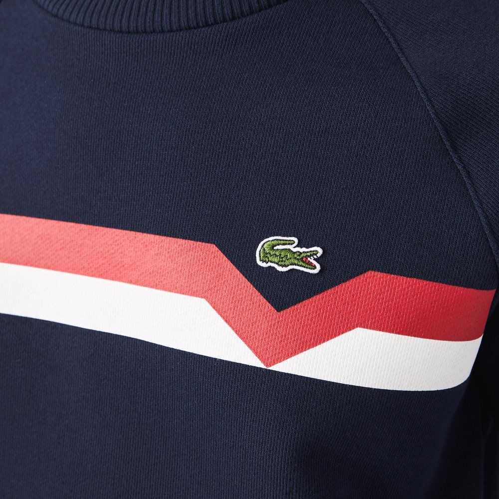 Lacoste Made in France Colorblock Organic Bomull Marinblå Blå Vita Röda | JNKXS-3271