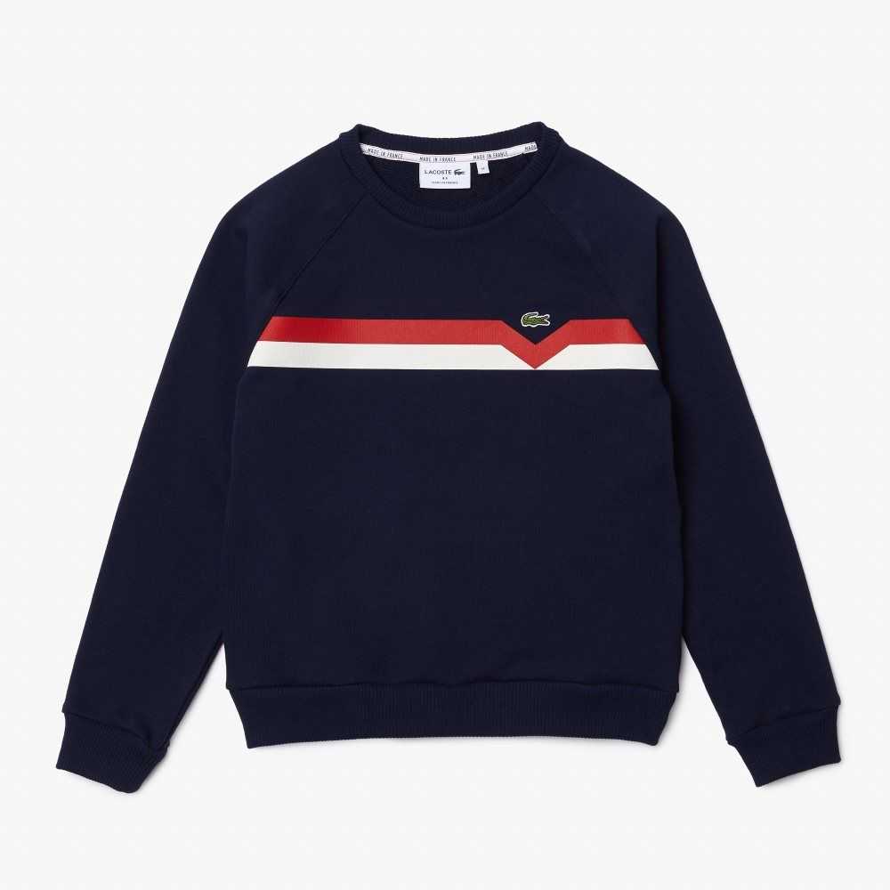 Lacoste Made in France Colorblock Organic Bomull Marinblå Blå Vita Röda | JNKXS-3271