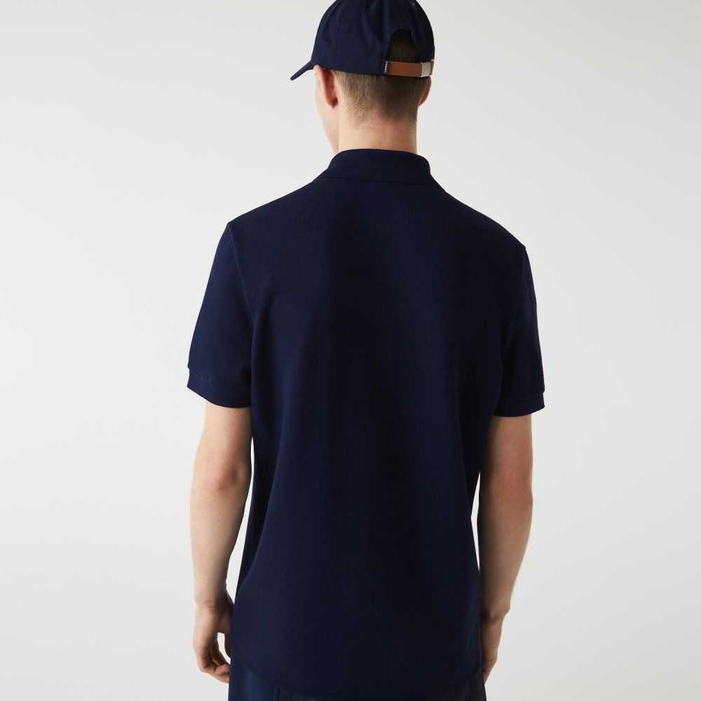 Lacoste Made in France Regular Fit Organic Bomull Marinblå Blå | GZHCW-7185