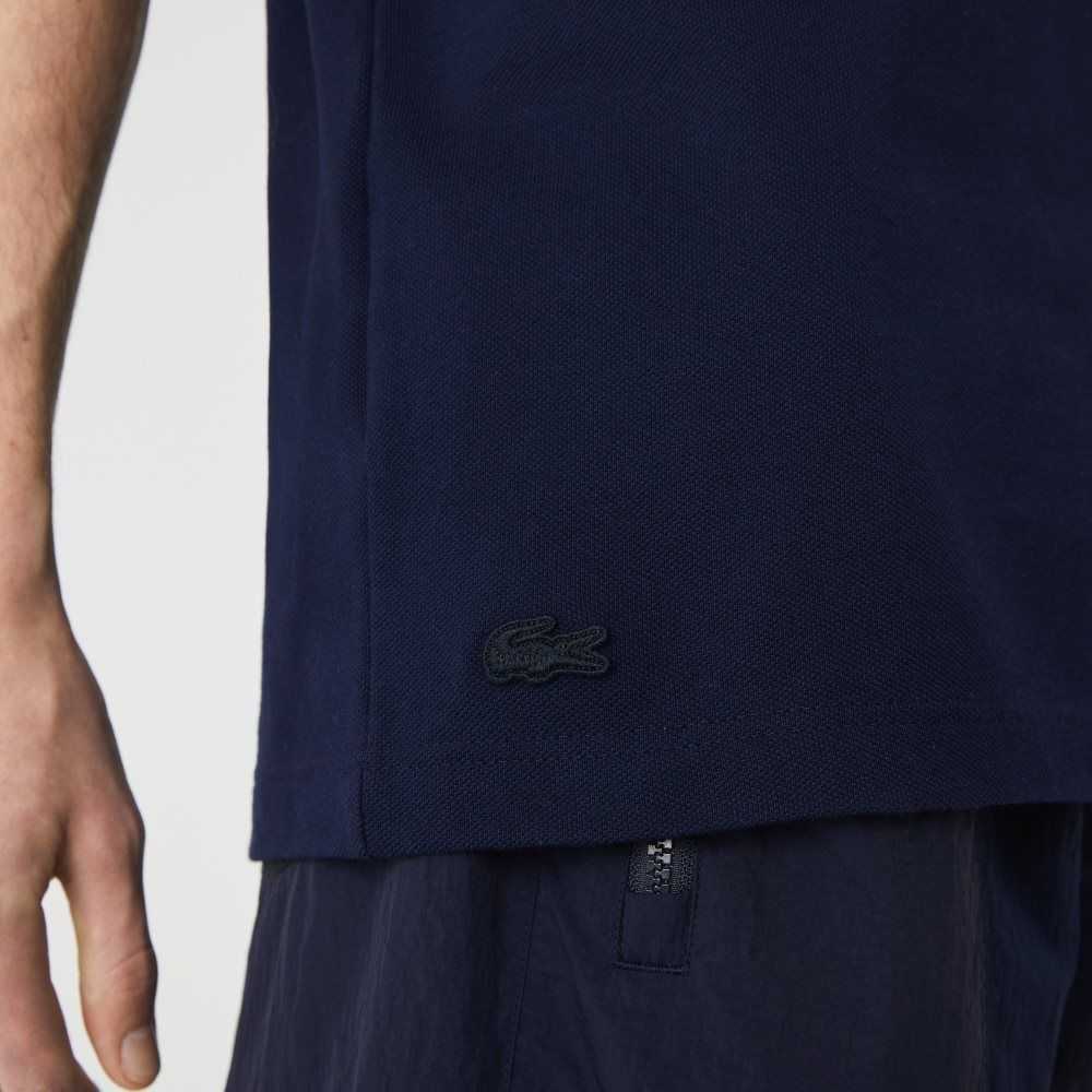 Lacoste Made in France Regular Fit Organic Bomull Marinblå Blå | GZHCW-7185