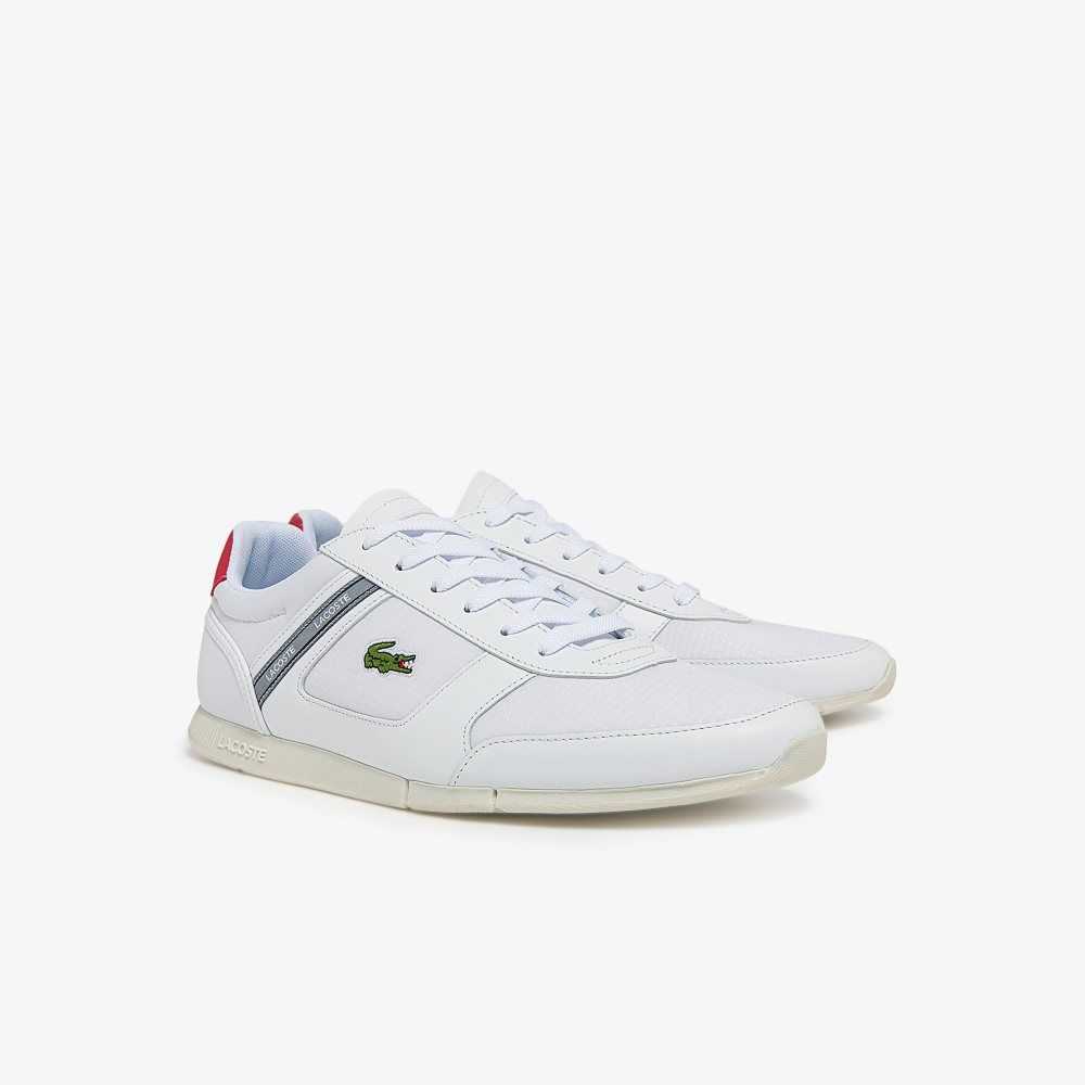 Lacoste Menerva Sport Läder Accent Vita Röda | EWYZP-0476