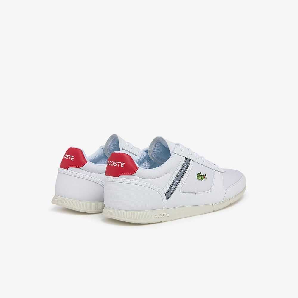 Lacoste Menerva Sport Läder Accent Vita Röda | EWYZP-0476