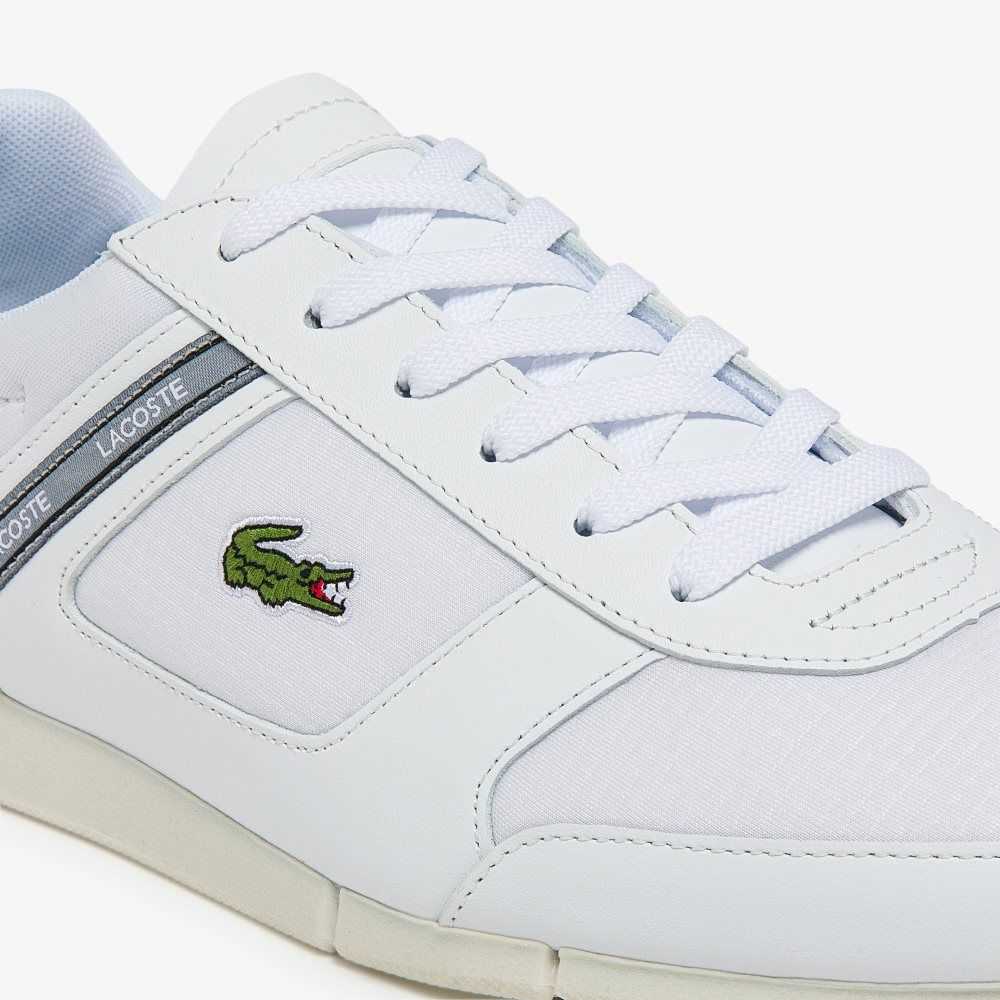 Lacoste Menerva Sport Läder Accent Vita Röda | EWYZP-0476