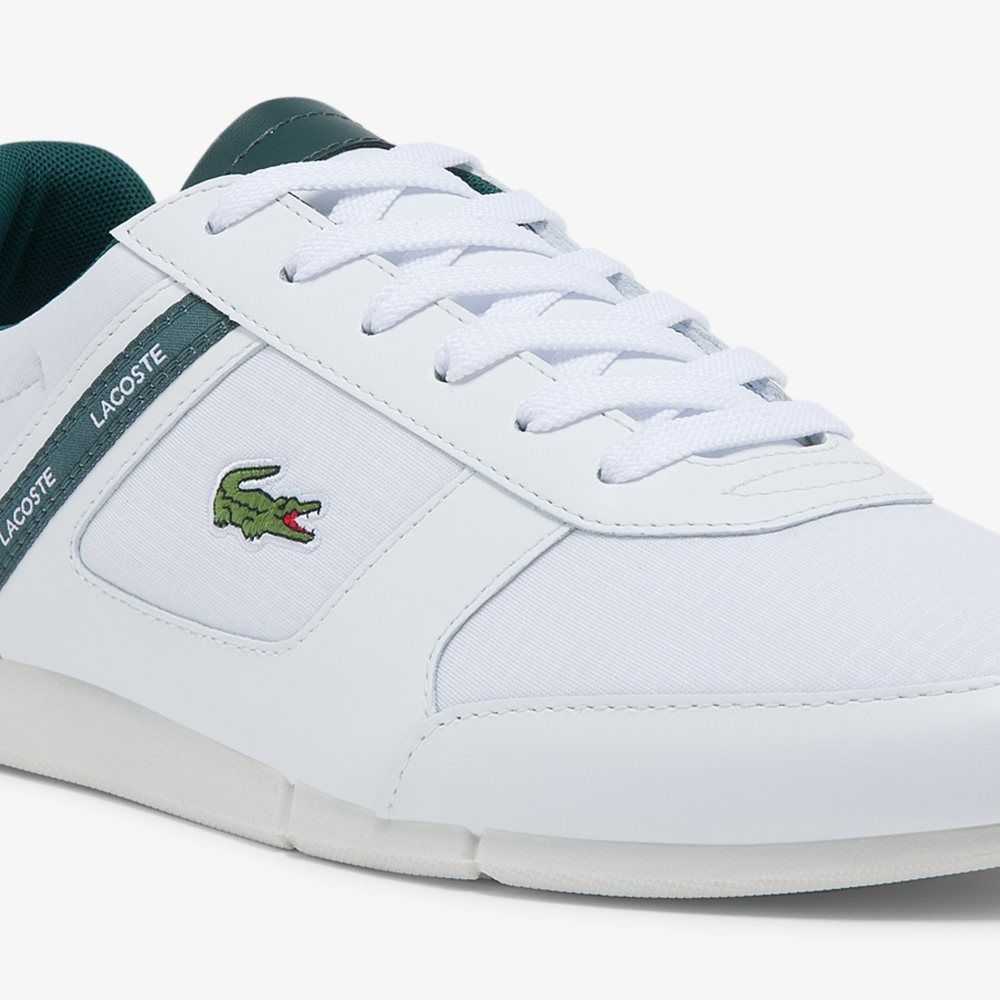 Lacoste Menerva Sport Läder Vita Mörkgröna | NHQBP-4956