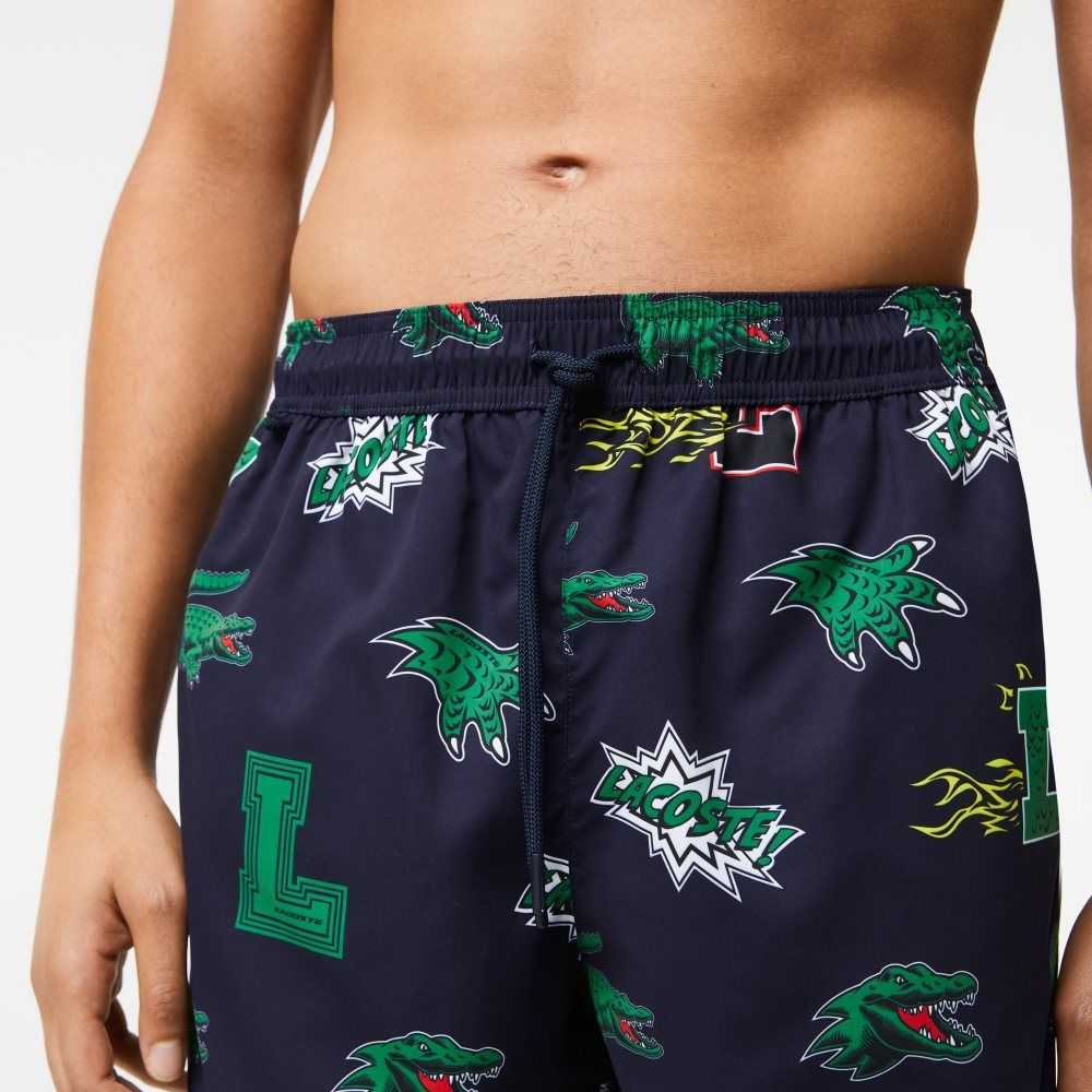 Lacoste Mesh Fodrade Marinblå Blå Vita | EIRMB-4216