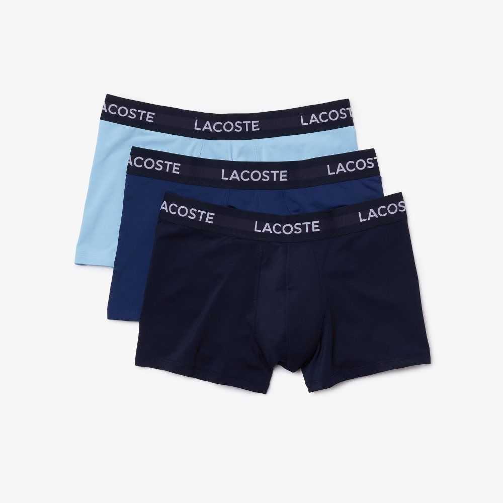 Lacoste Microfiber Trunk 3-Pack Marinblå Blå Blå | UHZJP-0154