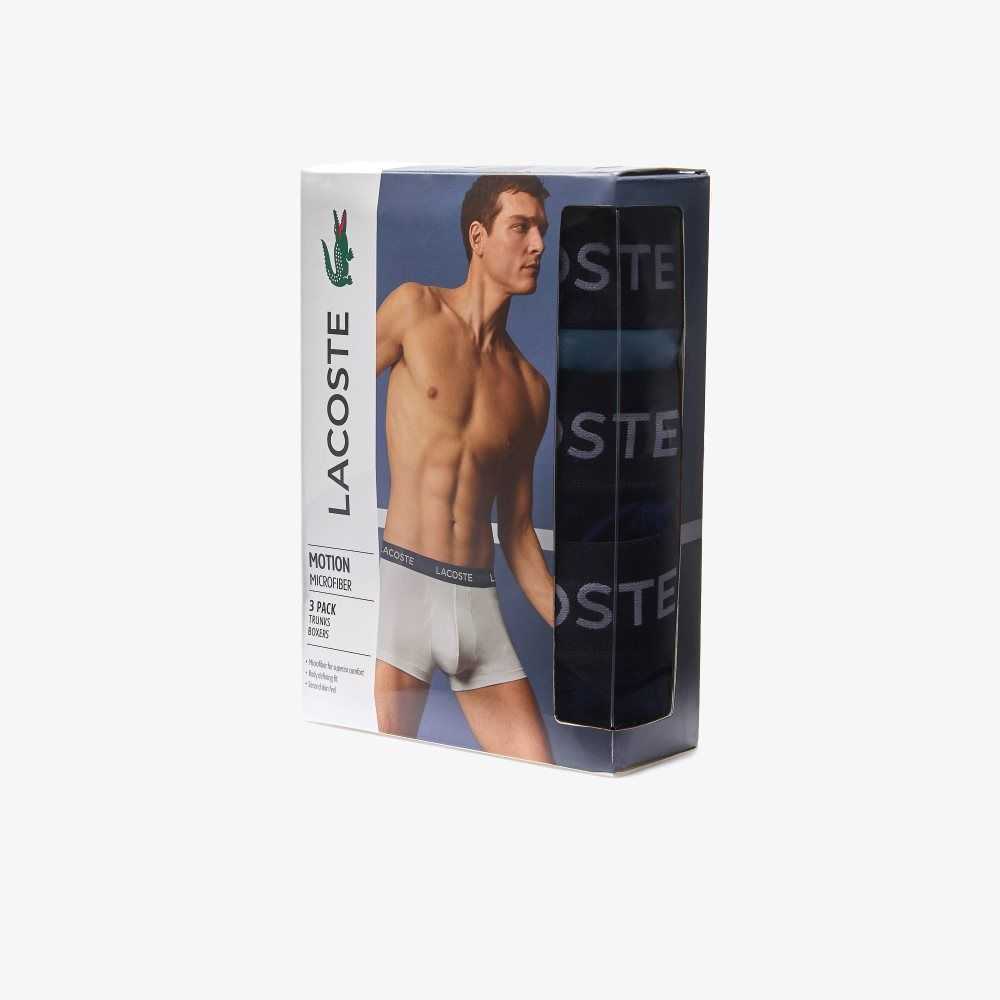 Lacoste Microfiber Trunk 3-Pack Marinblå Blå Blå | UHZJP-0154