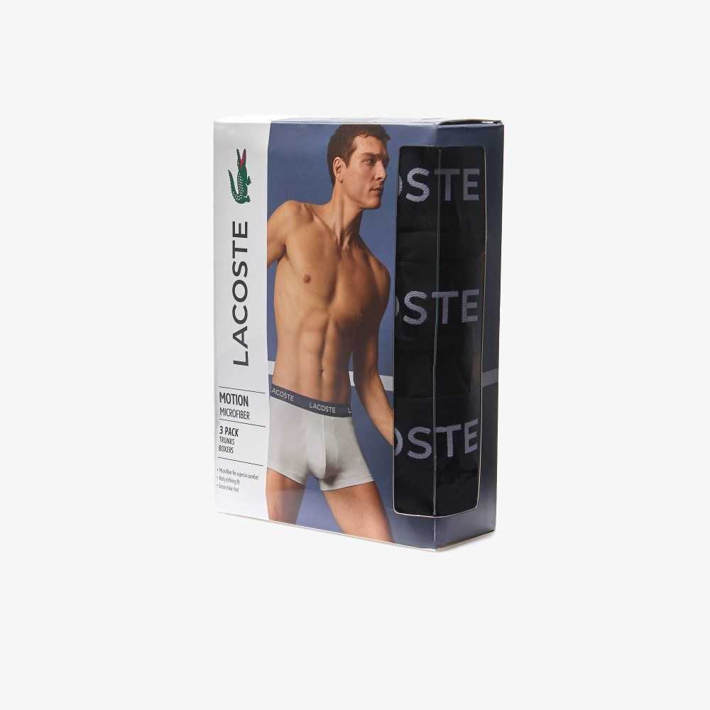 Lacoste Microfiber Trunk 3-Pack Svarta | FZOLV-2693