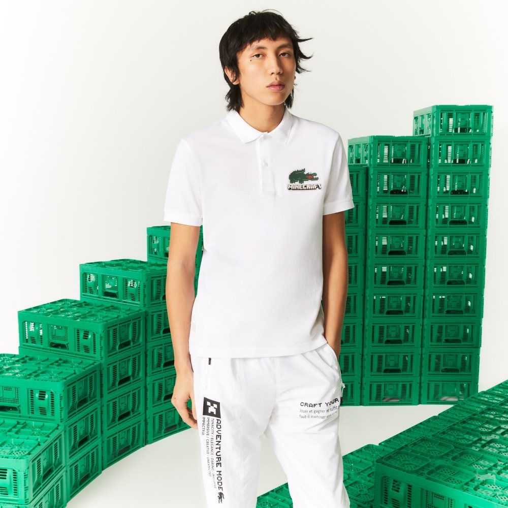 Lacoste Minecraft Klassiska Fit Organic Bomull Vita | BZUYV-7639