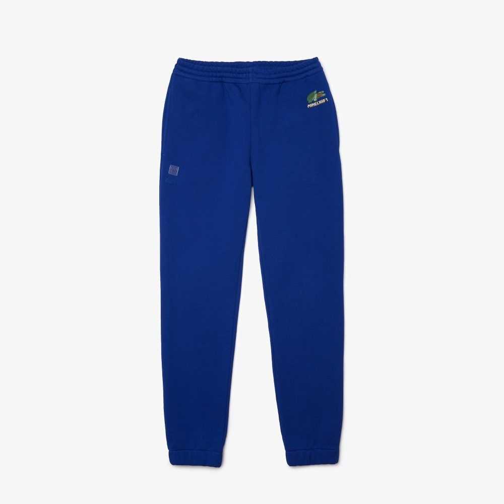 Lacoste Minecraft Organic Bomull Fleece Jogging Blå | PYDRO-8392