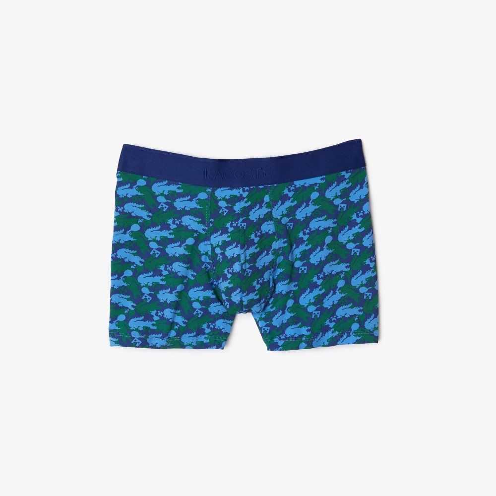 Lacoste Minecraft Print Long Organic Bomull Boxer Briefs Olika Färger | QOXPV-2307