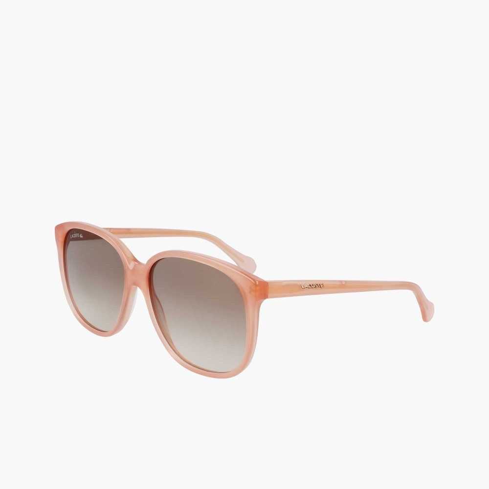 Lacoste Modified Rectangle Acetate Oversize Look Rosa | ZIXRV-8931