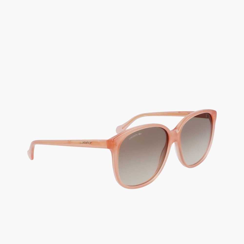 Lacoste Modified Rectangle Acetate Oversize Look Rosa | ZIXRV-8931