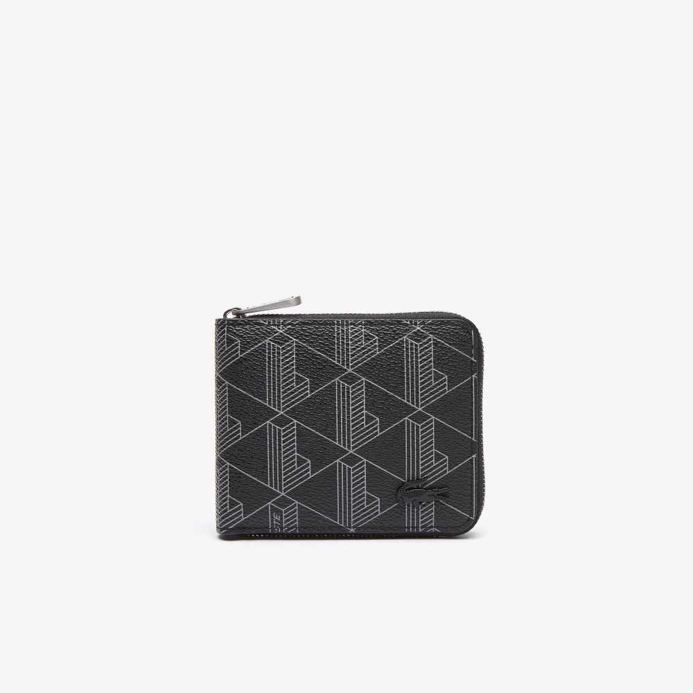 Lacoste Monogram Print Small Zip Wallet Olika Färger | TYXKH-1503