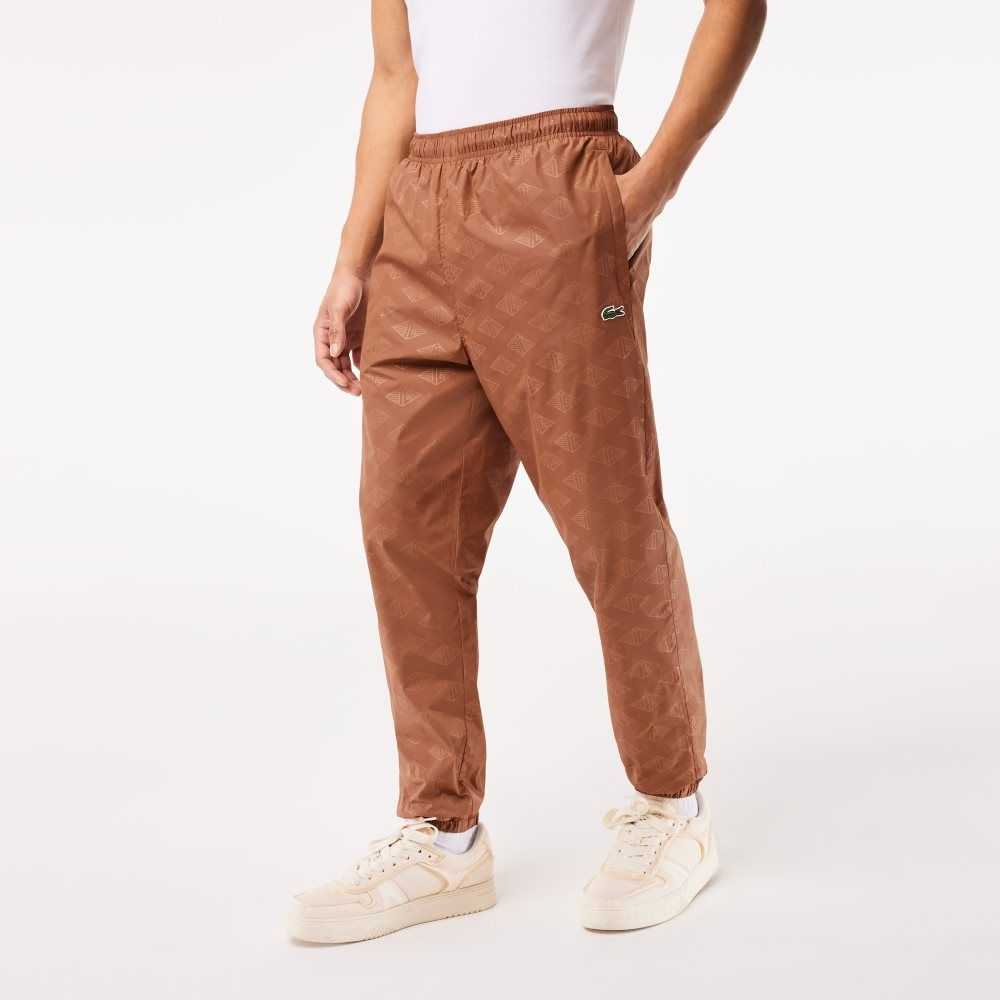 Lacoste Monogram Print Track Pants Ljusbruna | LYXFE-2754