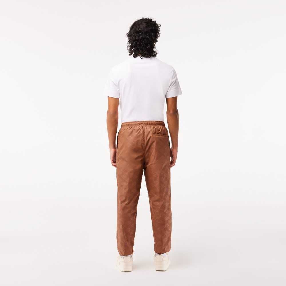 Lacoste Monogram Print Track Pants Ljusbruna | LYXFE-2754