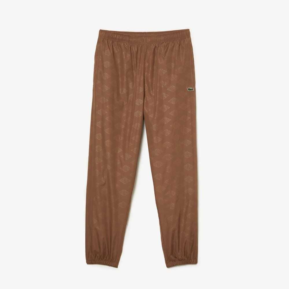 Lacoste Monogram Print Track Pants Ljusbruna | LYXFE-2754