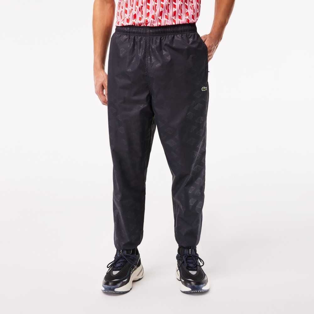 Lacoste Monogram Print Track Pants Svarta | VCFWR-8429