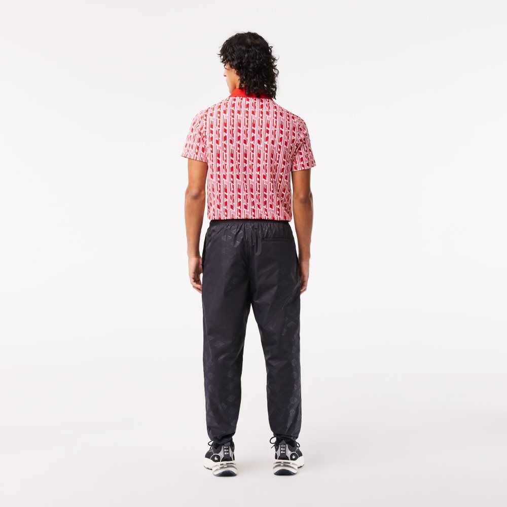 Lacoste Monogram Print Track Pants Svarta | VCFWR-8429