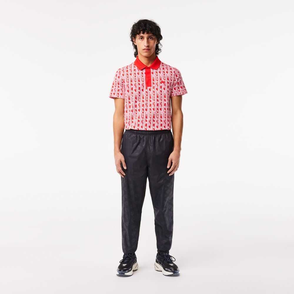 Lacoste Monogram Print Track Pants Svarta | VCFWR-8429