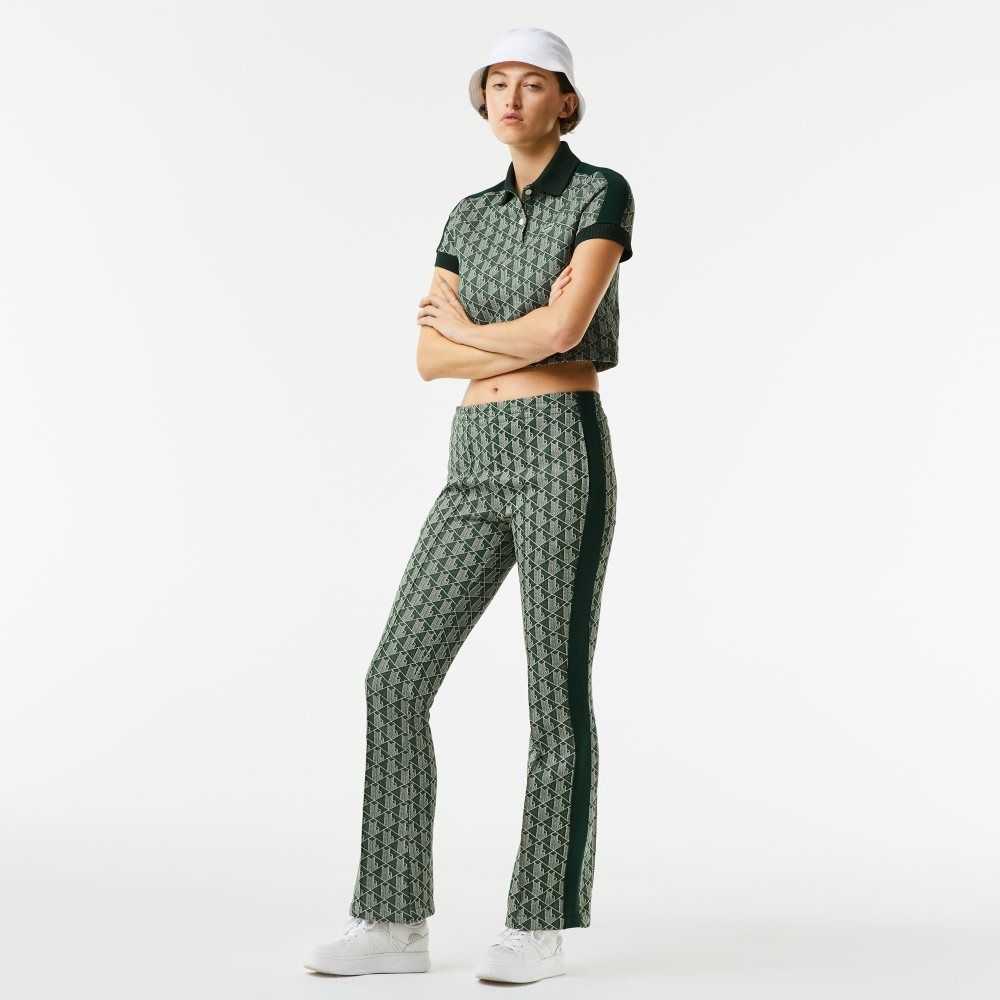 Lacoste Monogram Print Trackpants Gröna Beige | LEYUP-4016