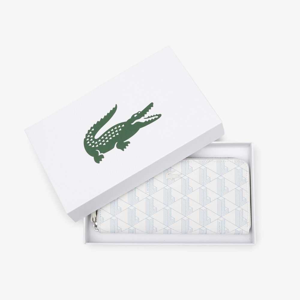 Lacoste Monogram Print Zip Wallet Olika Färger | EWPZK-5816