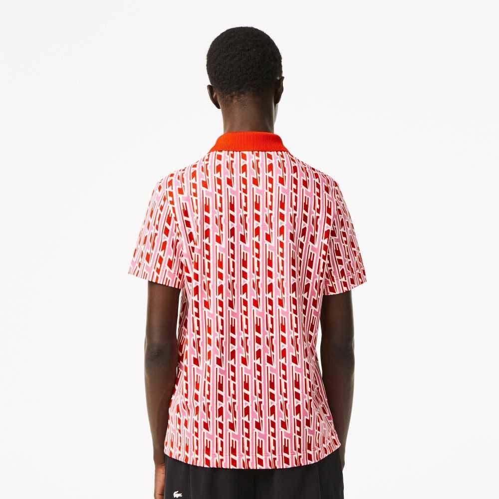 Lacoste Movement Two-Tone Printed Rosa Röda | DPFCJ-1076