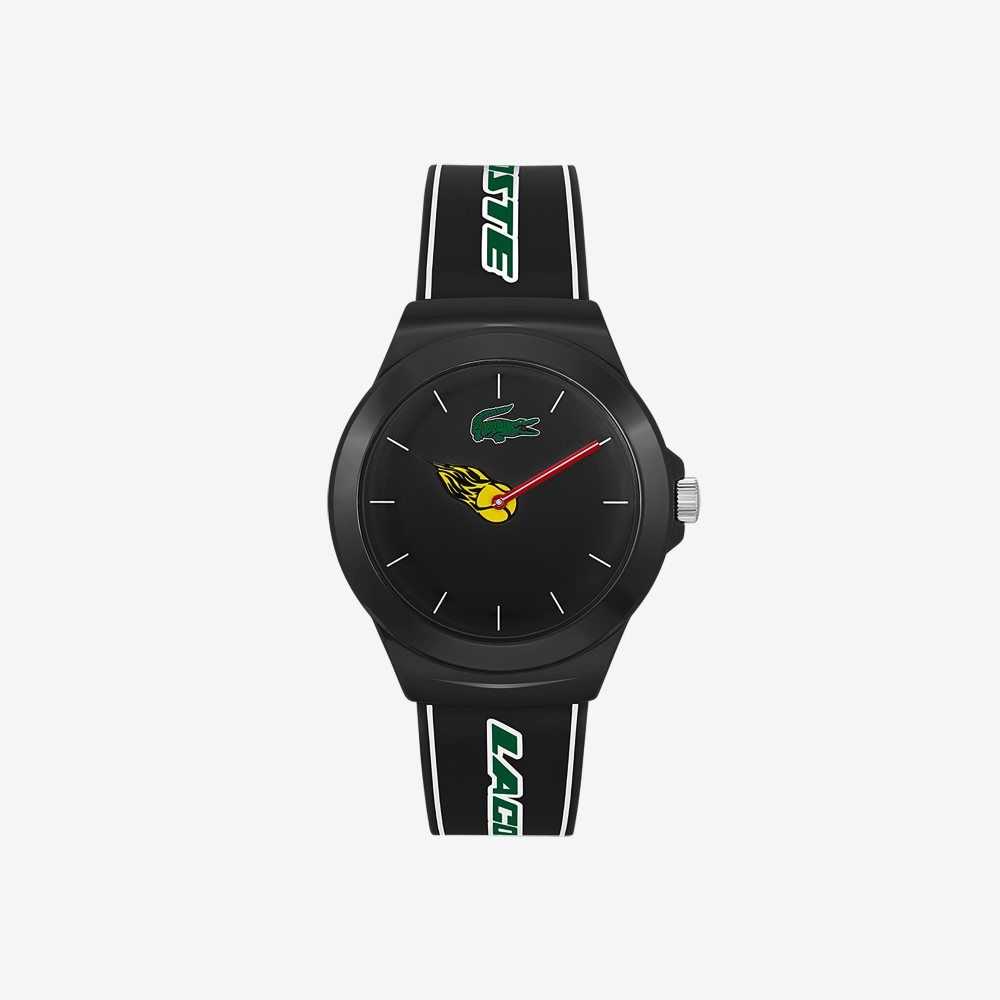 Lacoste Neocroc Black Silikon Rem Svarta | DVEMI-6239