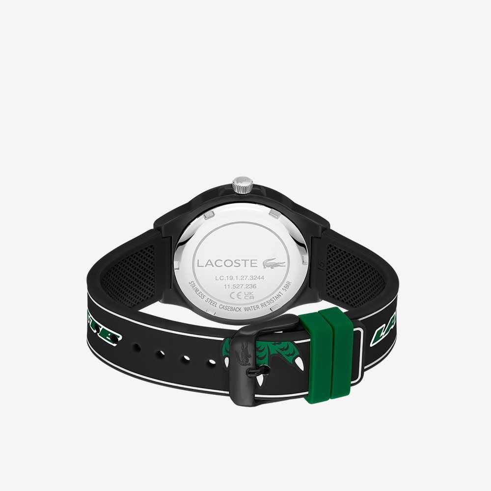 Lacoste Neocroc Black Silikon Rem Svarta | YQLJO-3874