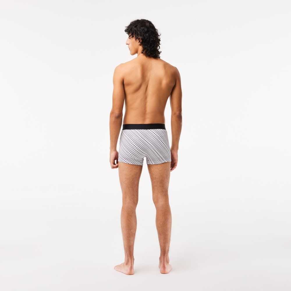 Lacoste Netflix Branded Trunks Vita Svarta | HDCBN-4593