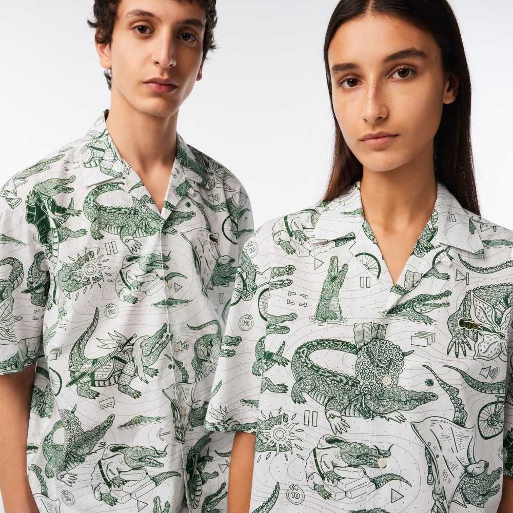 Lacoste Netflix Korta Sleeve Printed Olika Färger | UOIQS-9527