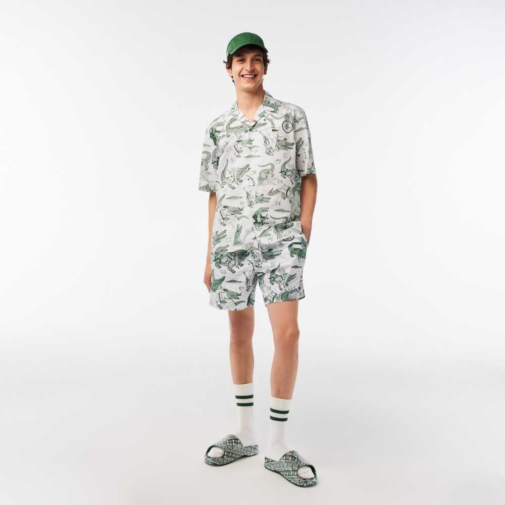 Lacoste Netflix Korta Sleeve Printed Olika Färger | UOIQS-9527