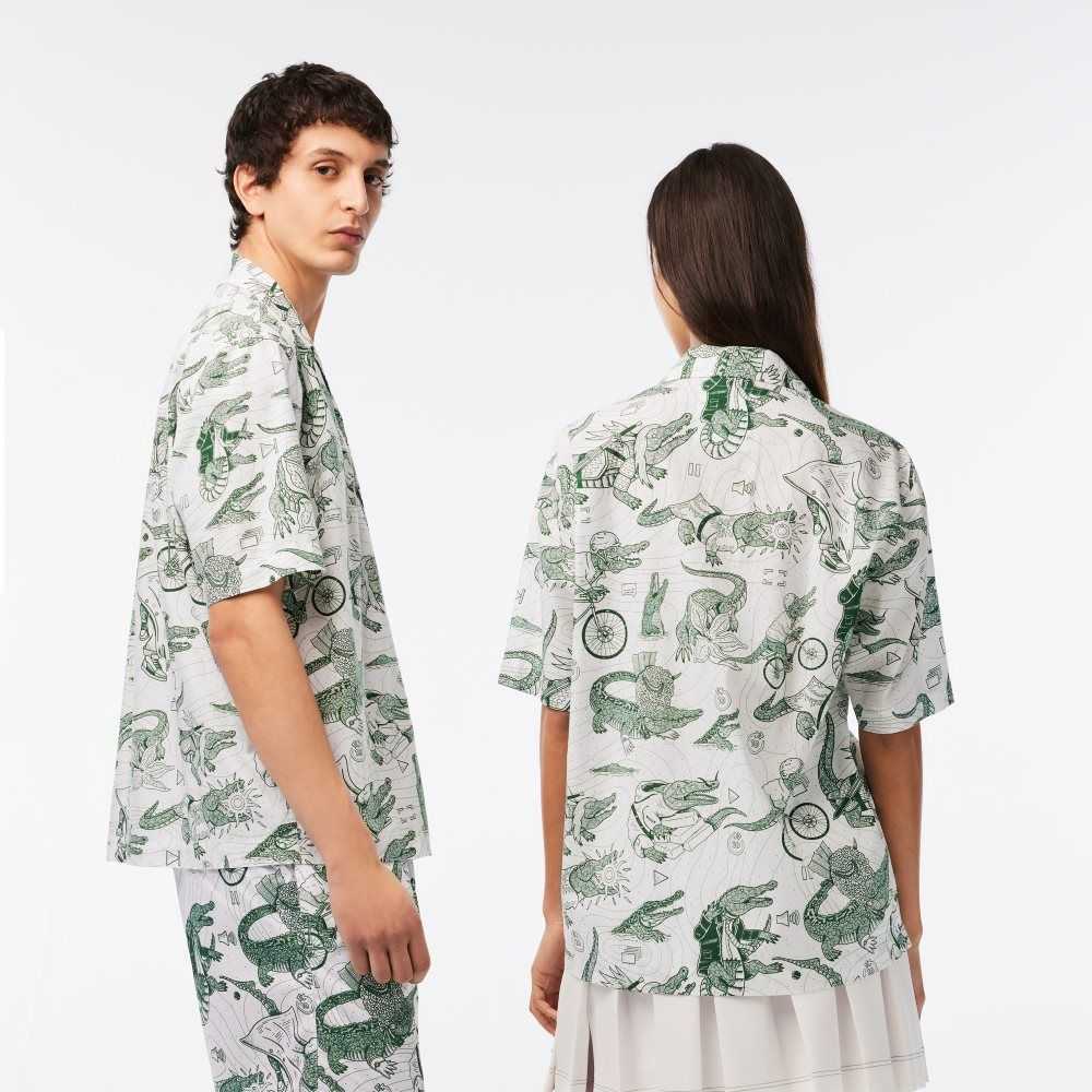 Lacoste Netflix Korta Sleeve Printed Olika Färger | UOIQS-9527